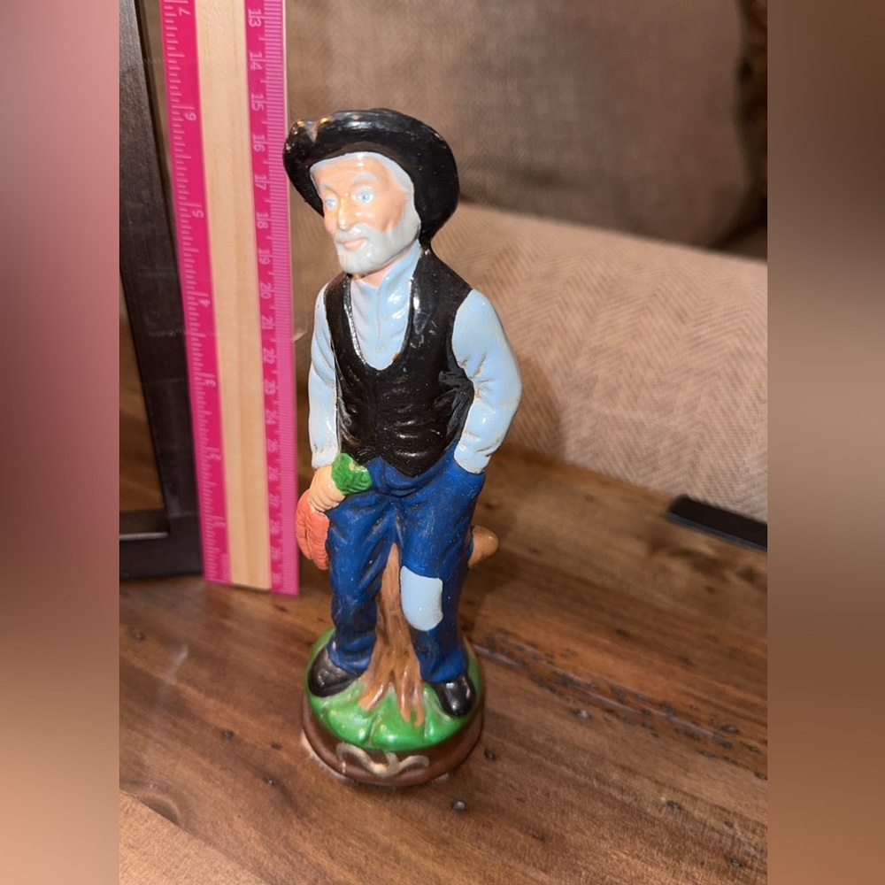 Vintage man trinket figurine / farmer